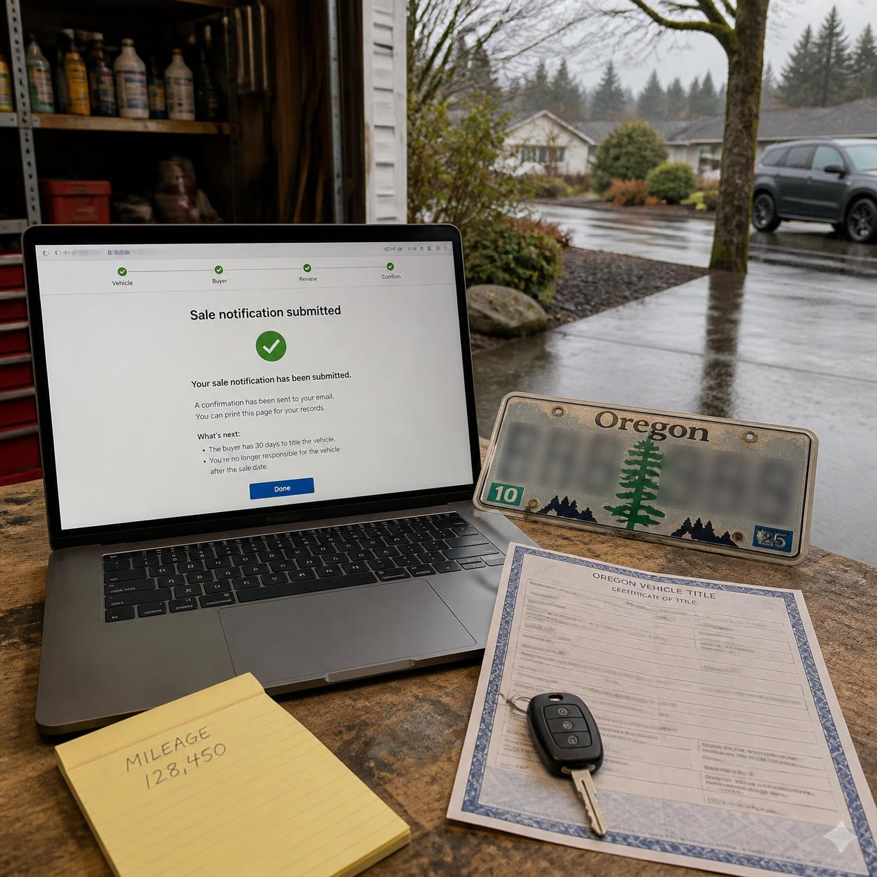 Oregon Bill of Sale: Form 735-501, 10-Day Notice and 30-Day Title Rule